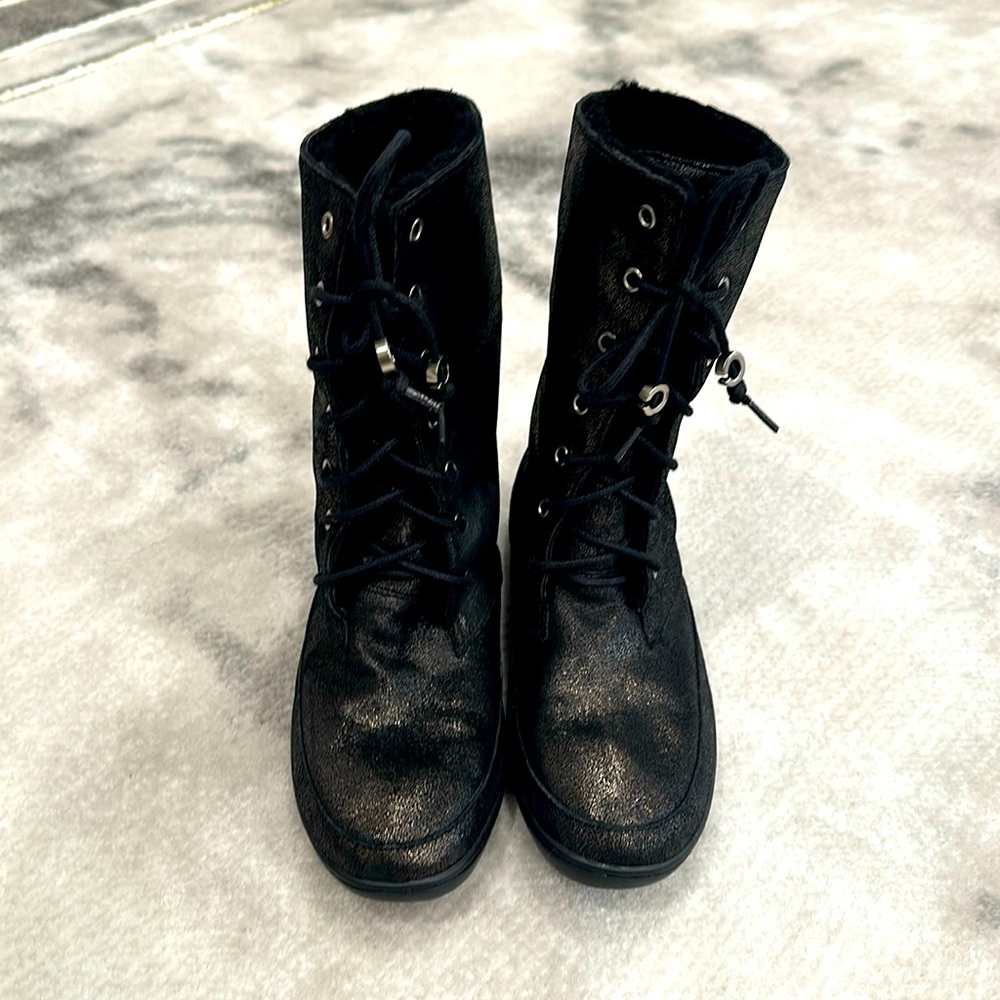 Coach leather wool winter boots